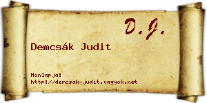 Demcsák Judit névjegykártya